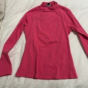 Boston Proper Cut Out High Neck Top